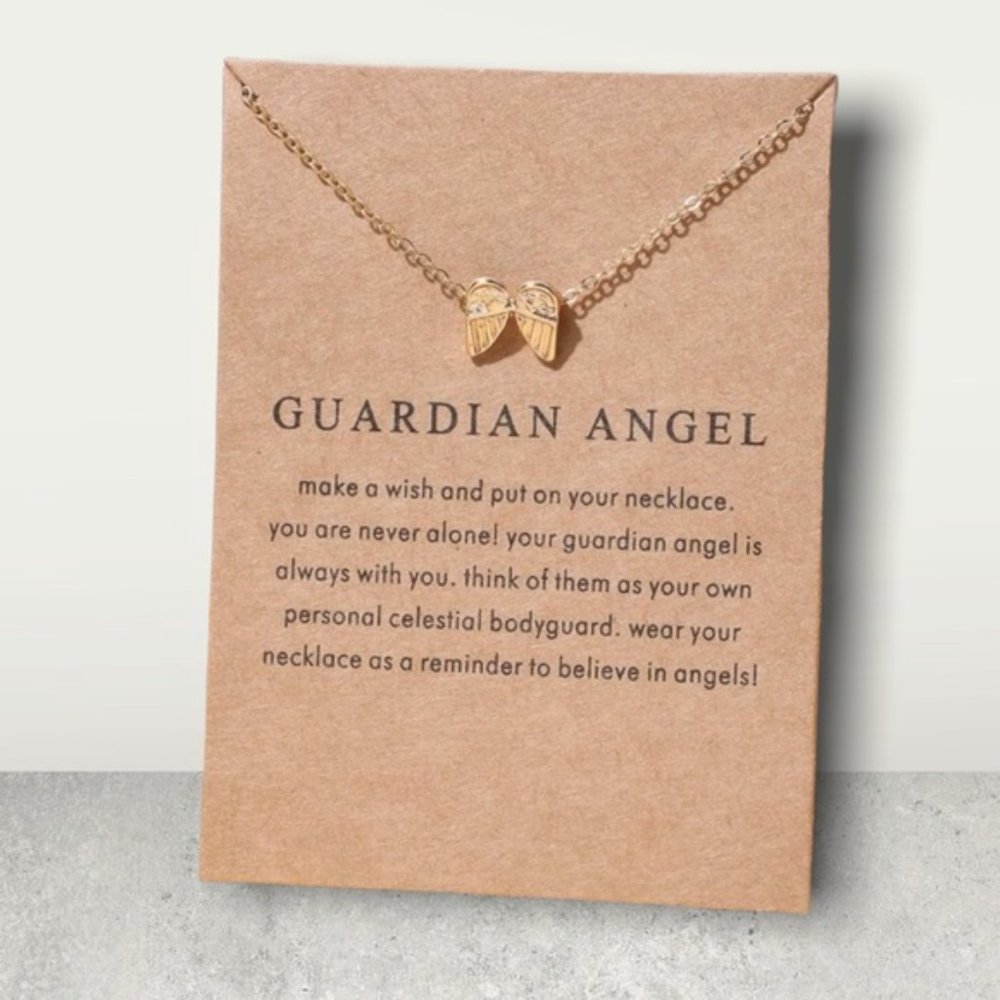NEW Guardian Angel Wings Gold Necklace